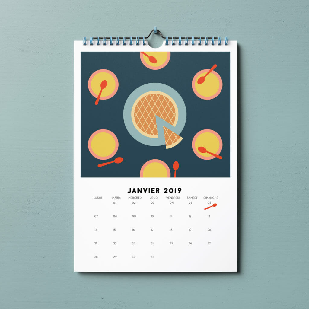 illustration calendrier flat design vector