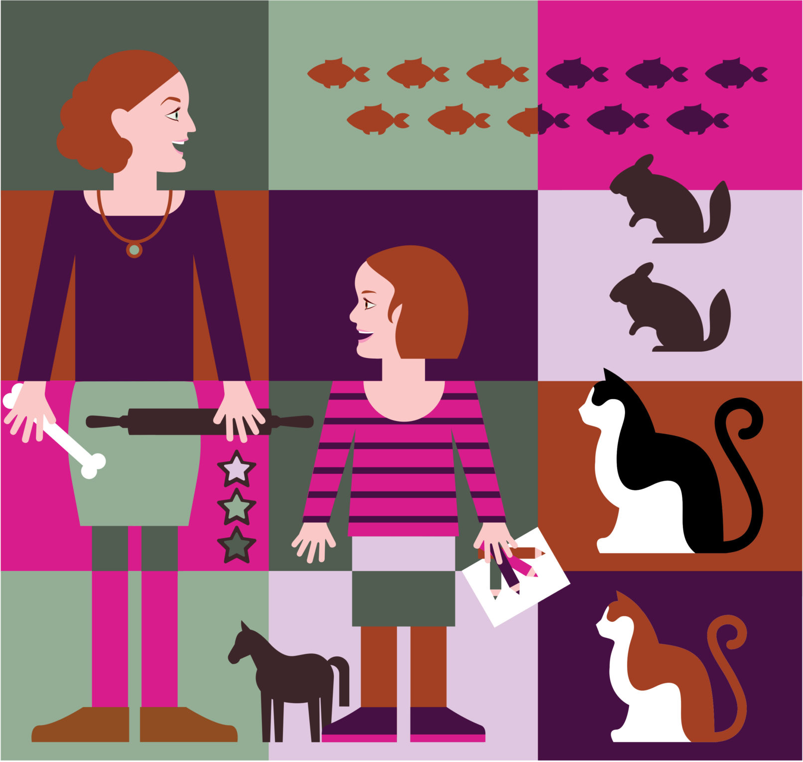 portraits illustration vector flat design