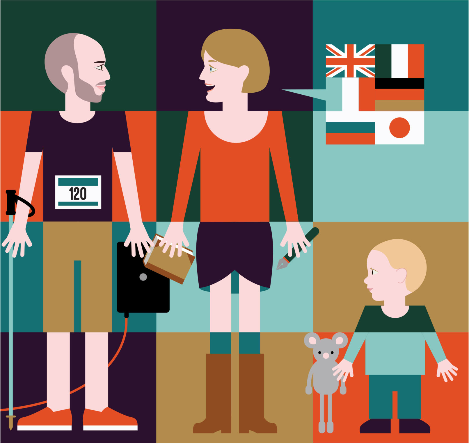 portraits illustration vector flat design