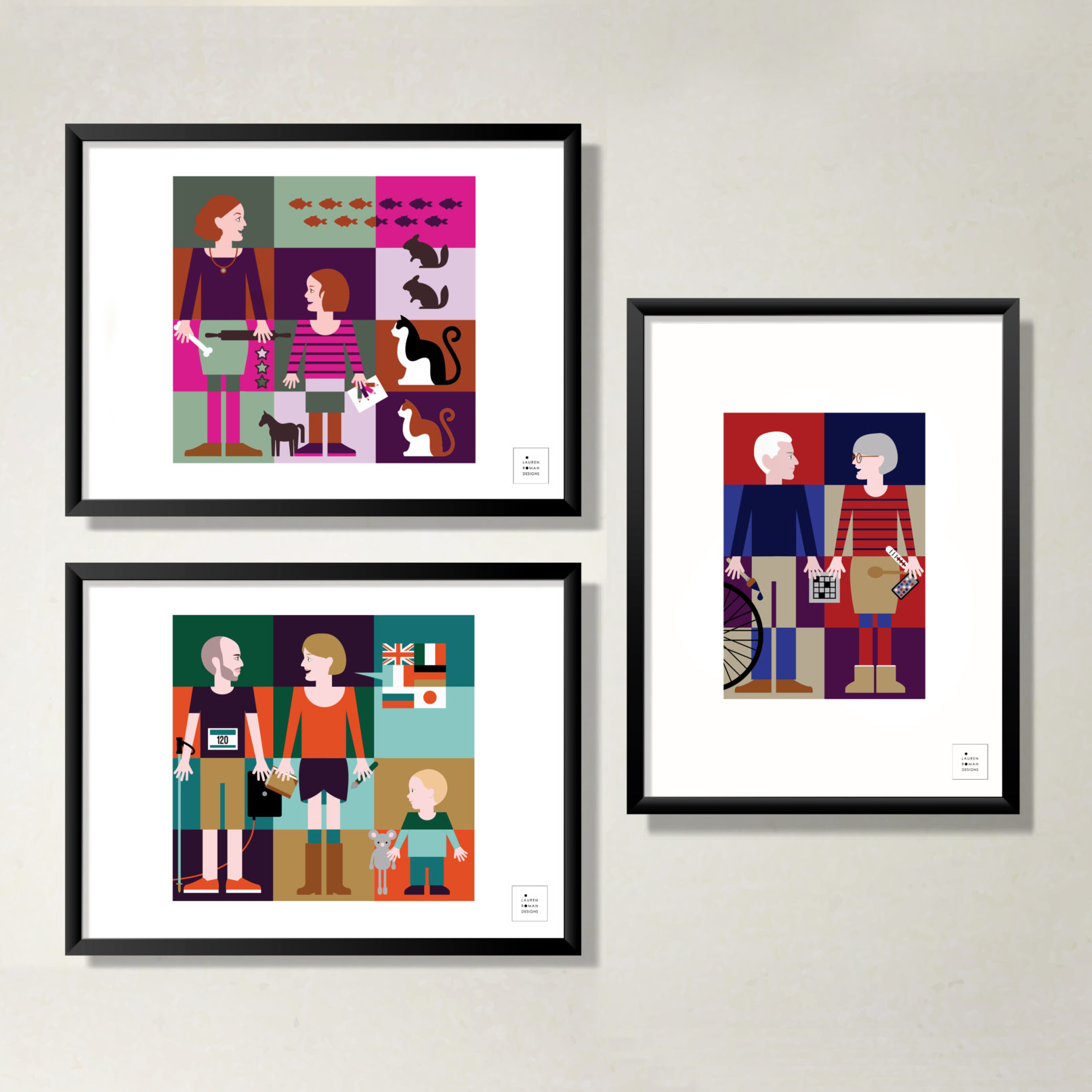 portraits illustration vector flat design