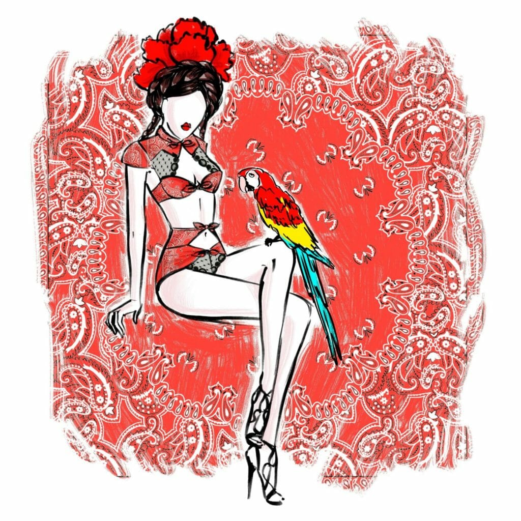 illustration chantal thomass silhouette lingerie