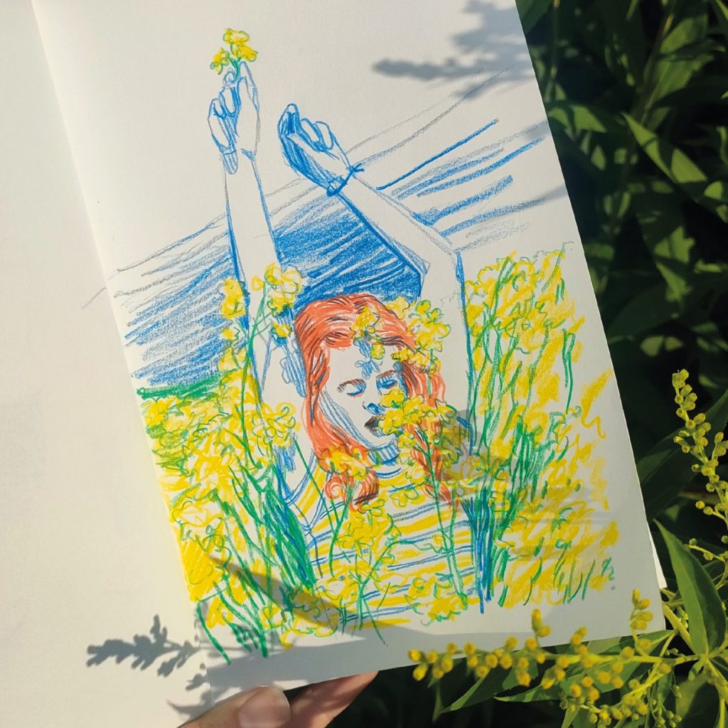 Croquis personnels, pris sur le vif, sur la plage, à la maison, dans la nature, dans la rue, les cafés, le train…