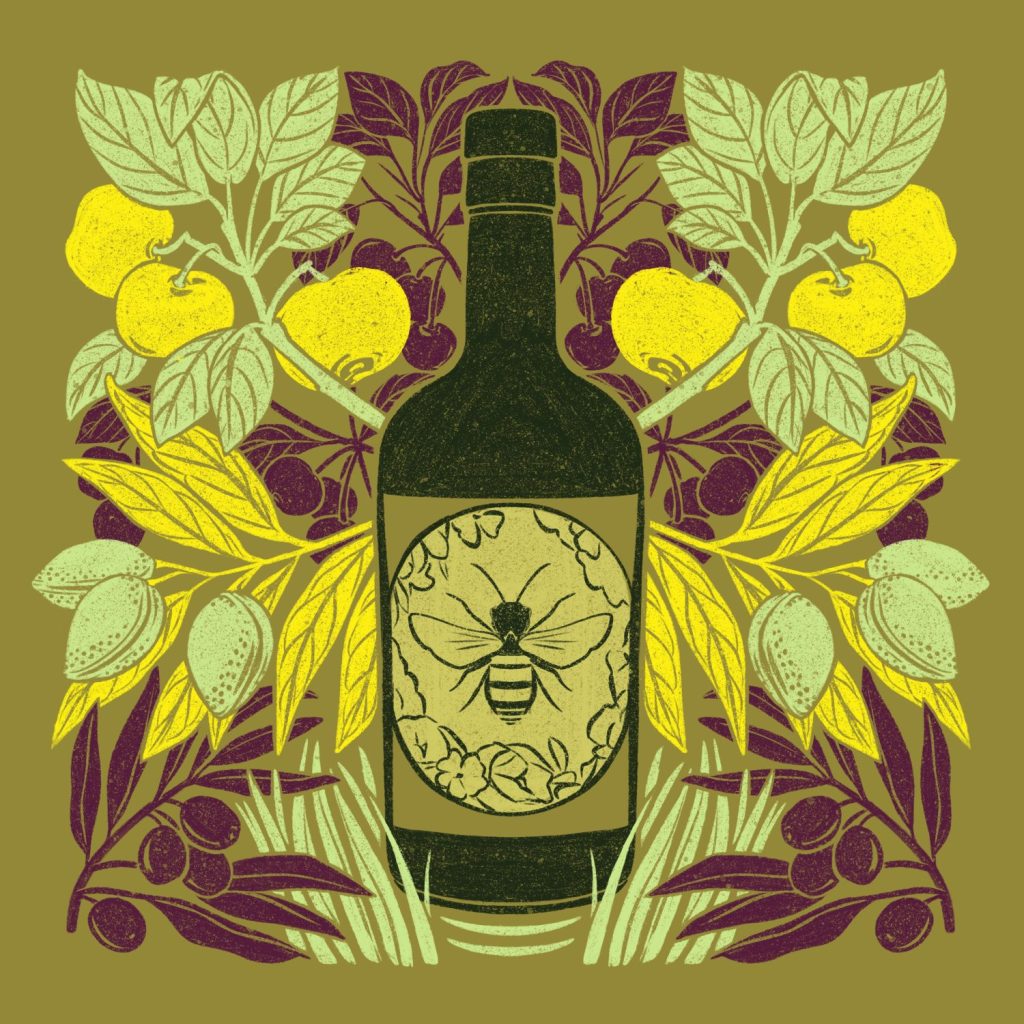 illustration, pattern design, motif, food, végétal, huile d'olive