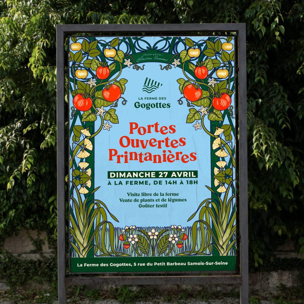 illustration, illustration botanique, illustration event, affiche event Seine-et-Marne, motif végétal