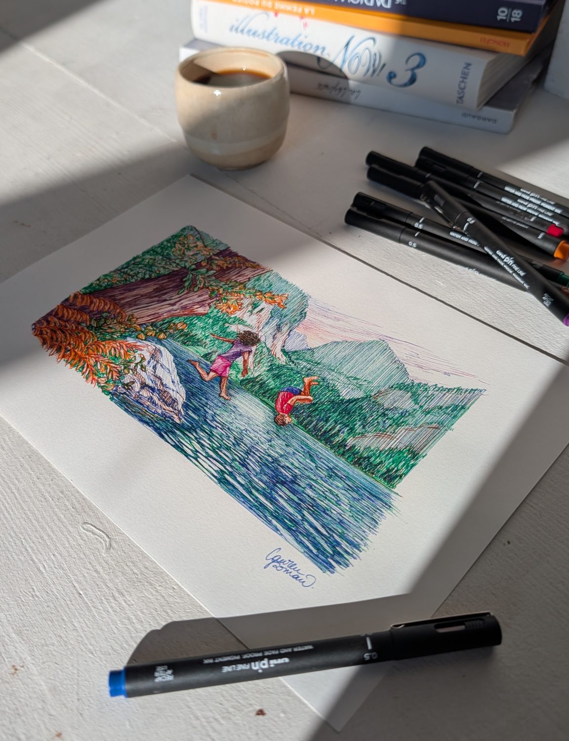 croquis, illustration, sketchbook, illustratrice, fineliner, dessin, packaging illustration, packaging design